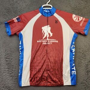 Wounded Warrior Project Cycling Jersey Womens 2XL Red Blue VOmax Patriotic Team